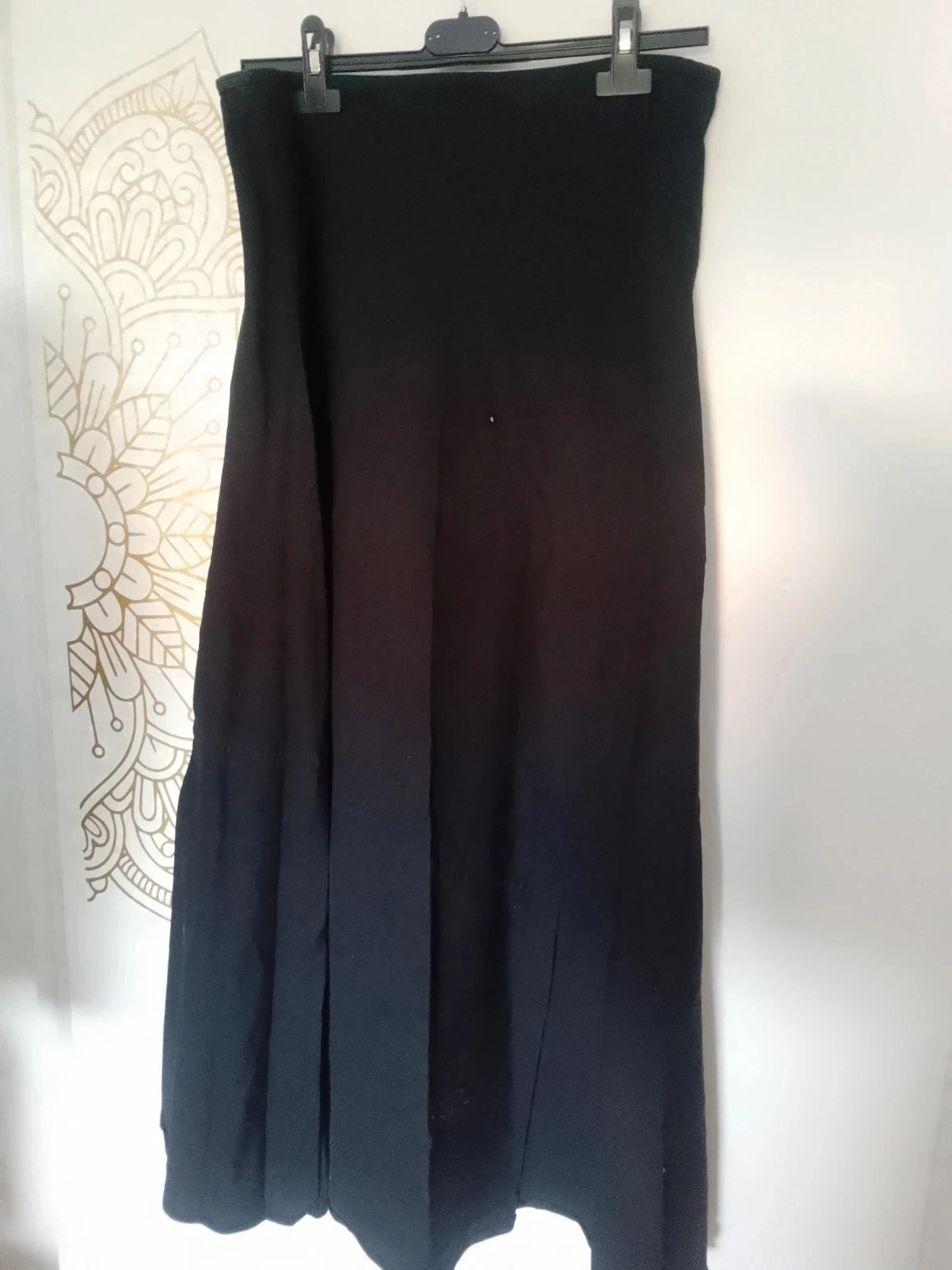 Jupe bohemienne longue noire en coton taille 38